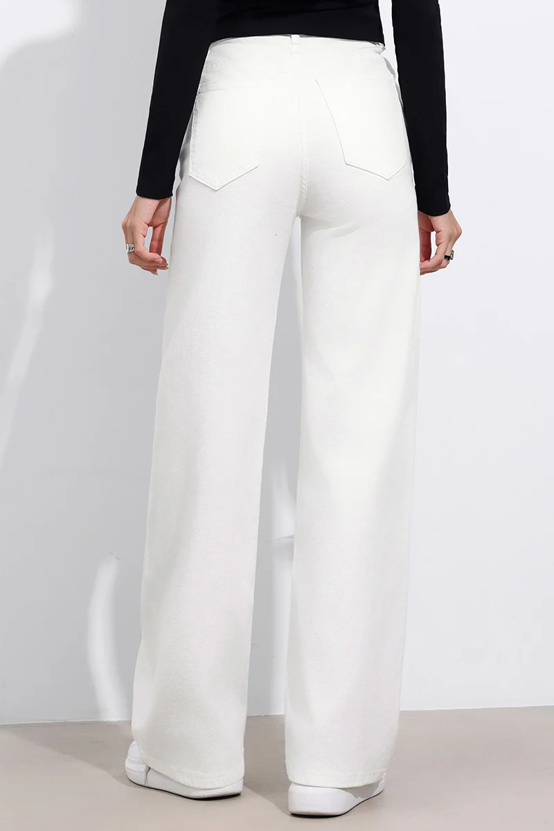 KATCH ME Asymmetrical High Waist Multi Pocket Wide Leg Jeans - Image 4