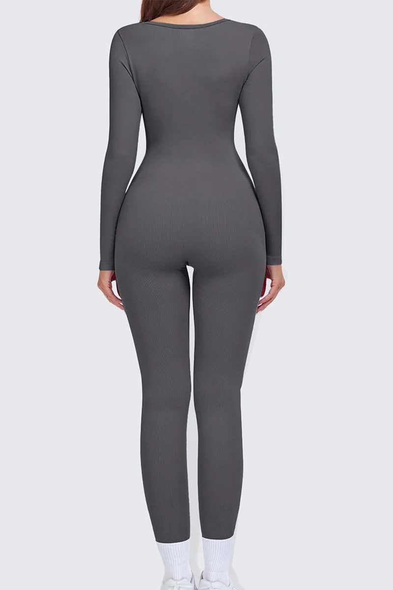 KATCH ME Athletic Seamless U Neck Long Sleeve Shaping Jumpsuit - Image 10