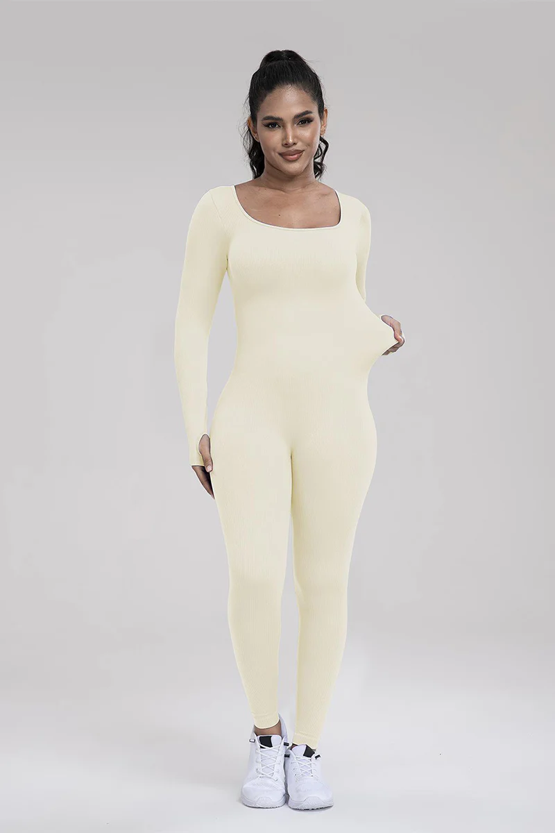 KATCH ME Athletic Seamless U Neck Long Sleeve Shaping Jumpsuit - Image 11