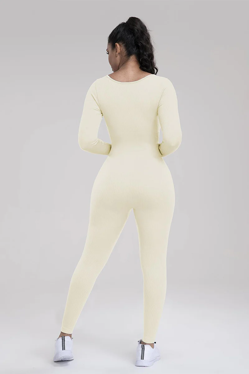 KATCH ME Athletic Seamless U Neck Long Sleeve Shaping Jumpsuit - Image 12