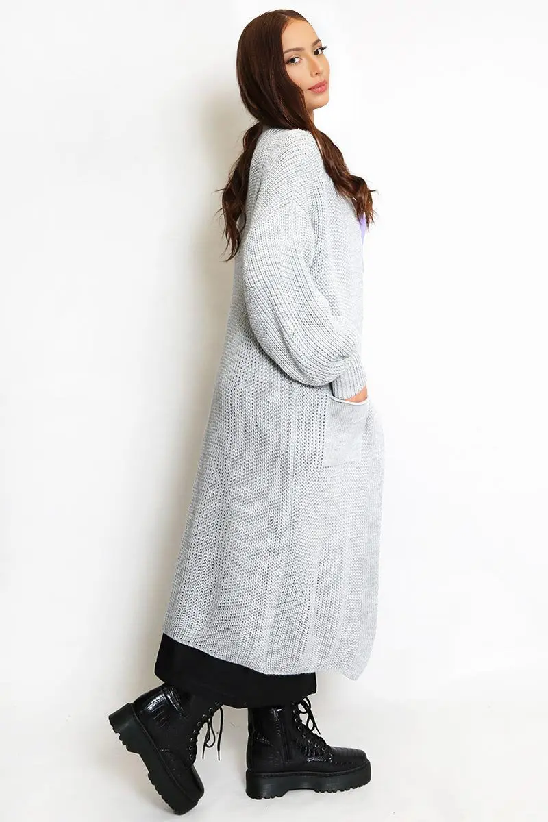 KATCH ME Casual Knit Puff Sleeve Loose Open-Front Cardigan - Image 12