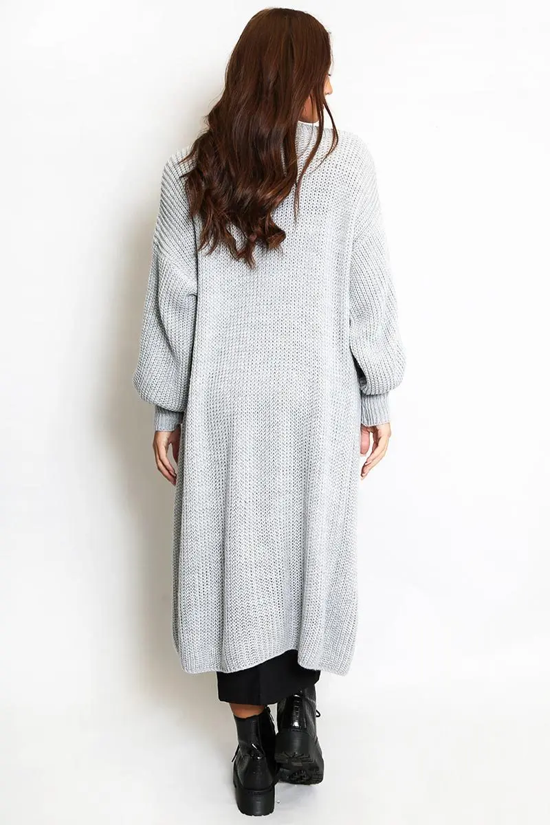 KATCH ME Casual Knit Puff Sleeve Loose Open-Front Cardigan - Image 13
