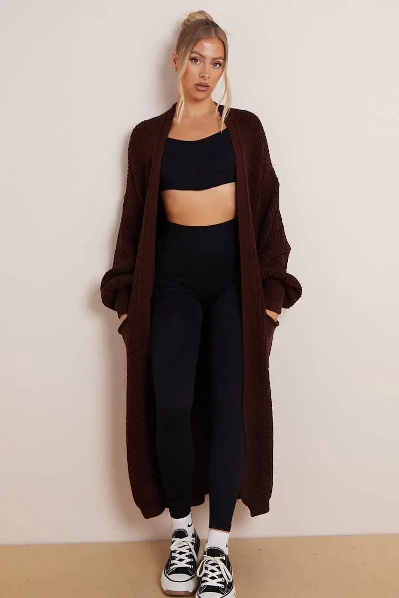 KATCH ME Casual Knit Puff Sleeve Loose Open-Front Cardigan - Image 23