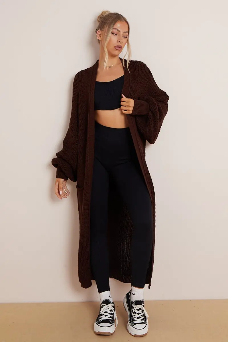 KATCH ME Casual Knit Puff Sleeve Loose Open-Front Cardigan - Image 24