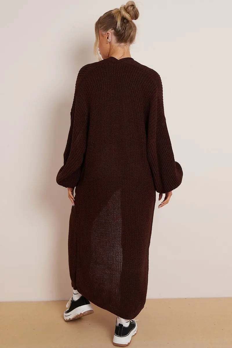KATCH ME Casual Knit Puff Sleeve Loose Open-Front Cardigan - Image 28