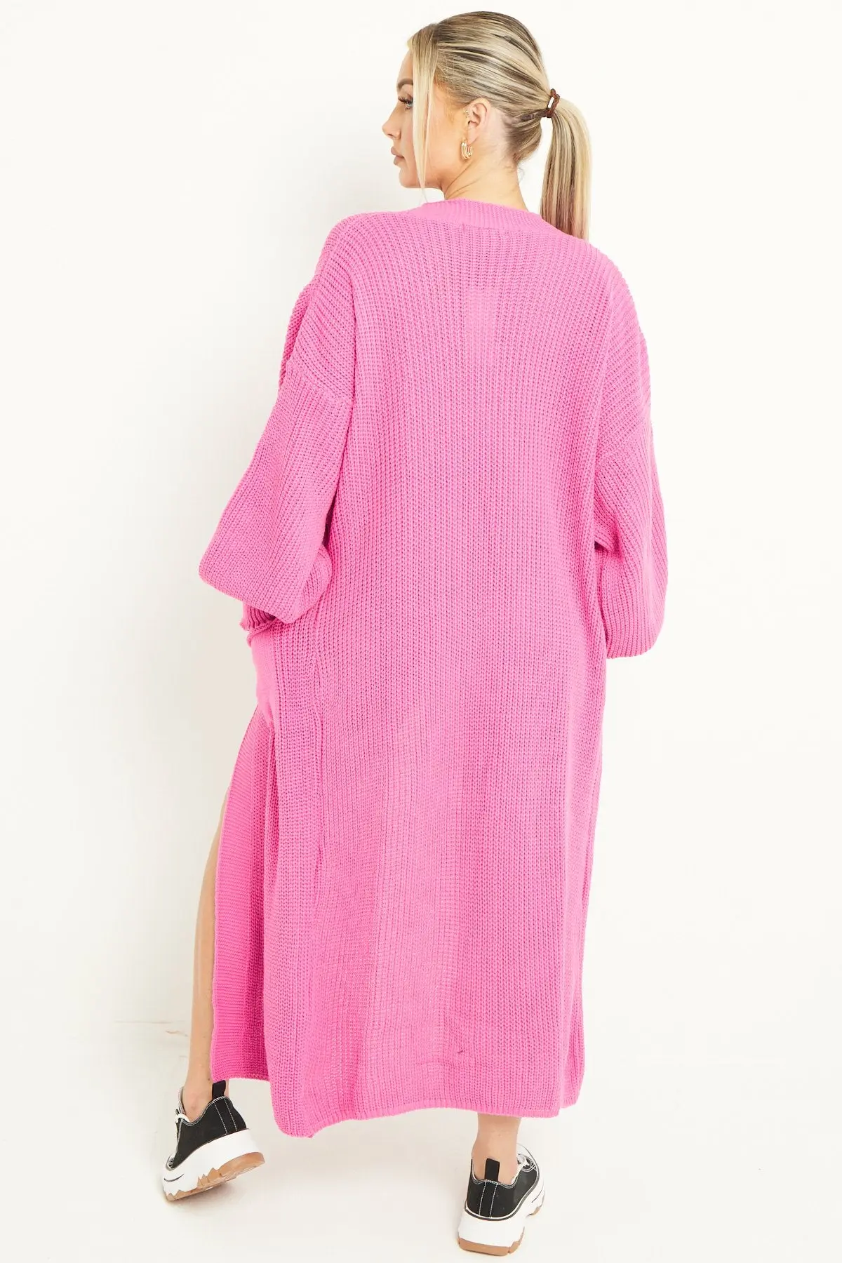 KATCH ME Casual Knit Puff Sleeve Loose Open-Front Cardigan - Image 33
