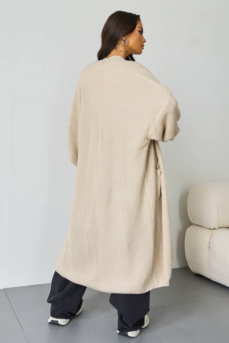 KATCH ME Casual Knit Puff Sleeve Loose Open-Front Cardigan - Image 7
