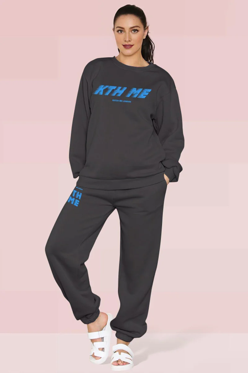 KATCH ME Print Loose Sweatshirt & Sweatpants Co-ord Set - Image 7