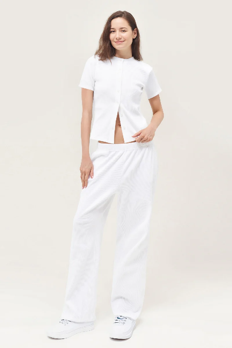 KATCH ME Short Sleeve Button Slim Wide Leg Co-ord Set - Image 6