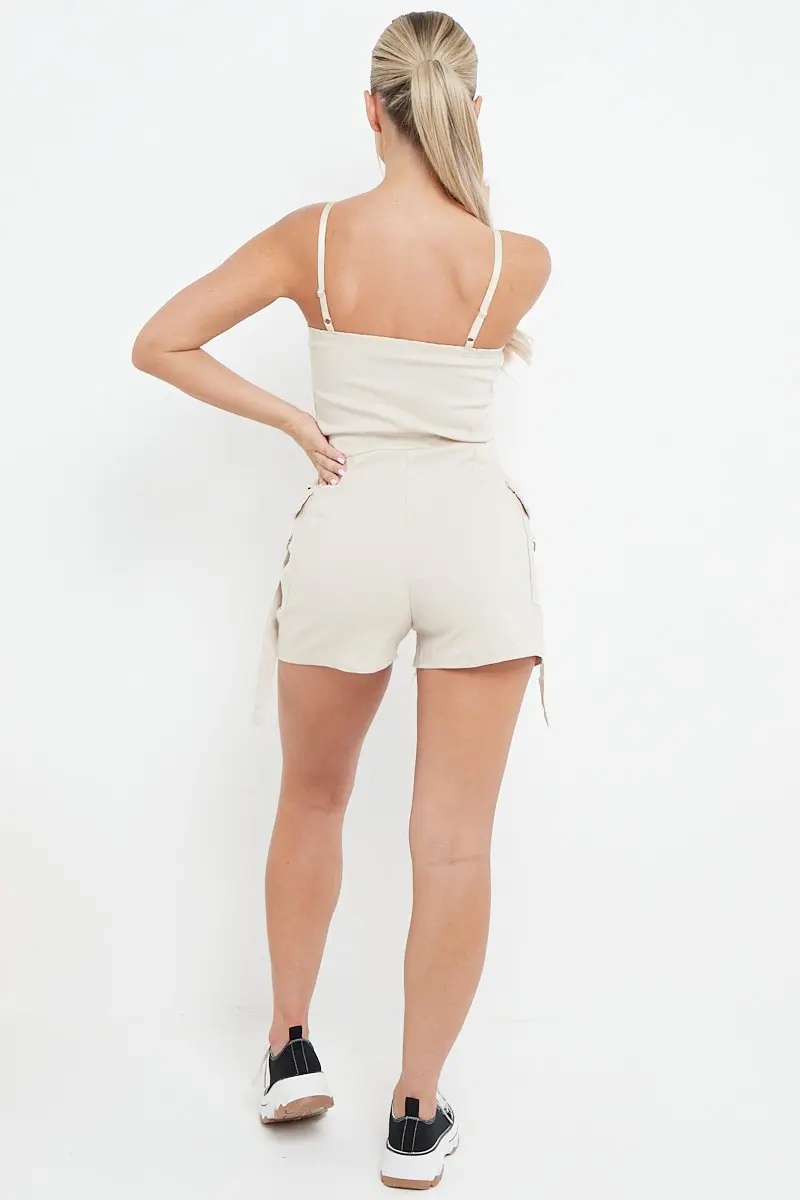 KATCH ME Thin Strap Flap Pocket Slim-Fitting Playsuit - Image 13
