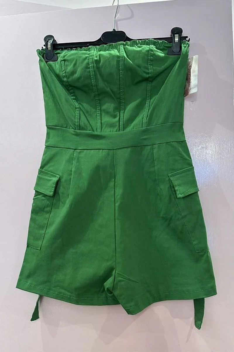 KATCH ME Thin Strap Flap Pocket Slim-Fitting Playsuit - Image 20