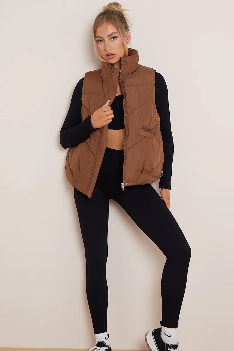 KATCH ME Stand Collar Sleeveless Zip-Up Gilet - Image 4