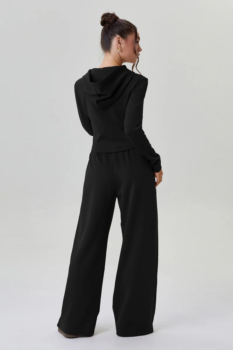 KATCH ME Look Women's Casual Hooded Wide Leg Co-Ord Set - Image 6