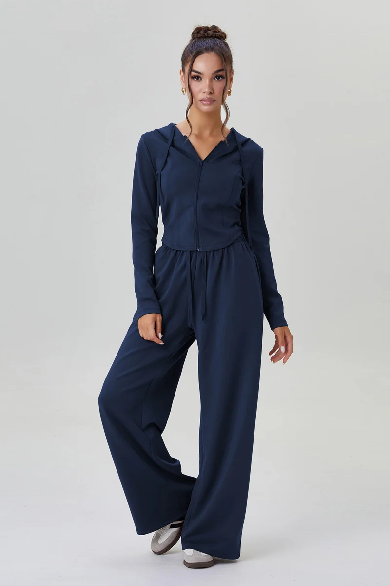 KATCH ME Look Women's Casual Hooded Wide Leg Co-Ord Set - Image 7