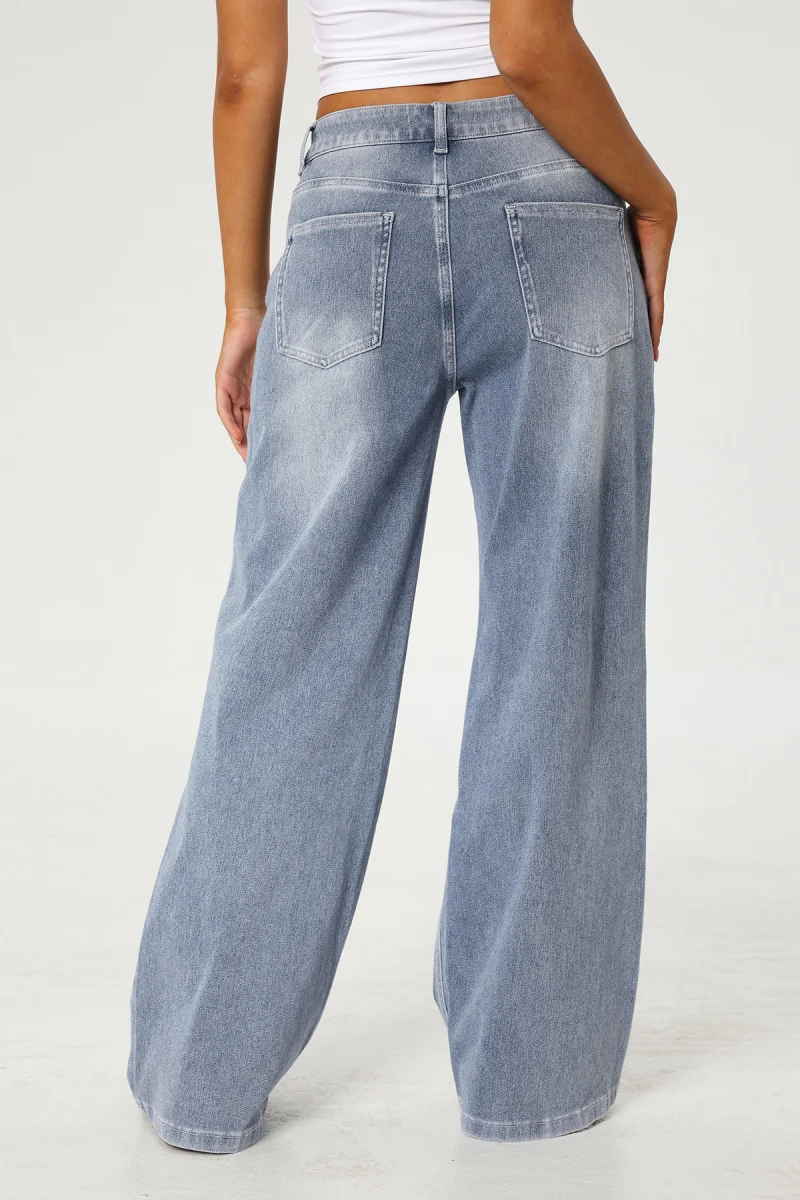 KATCH ME Low-Rise Stretch Multi-Pocket Wide Leg Jeans - Image 3