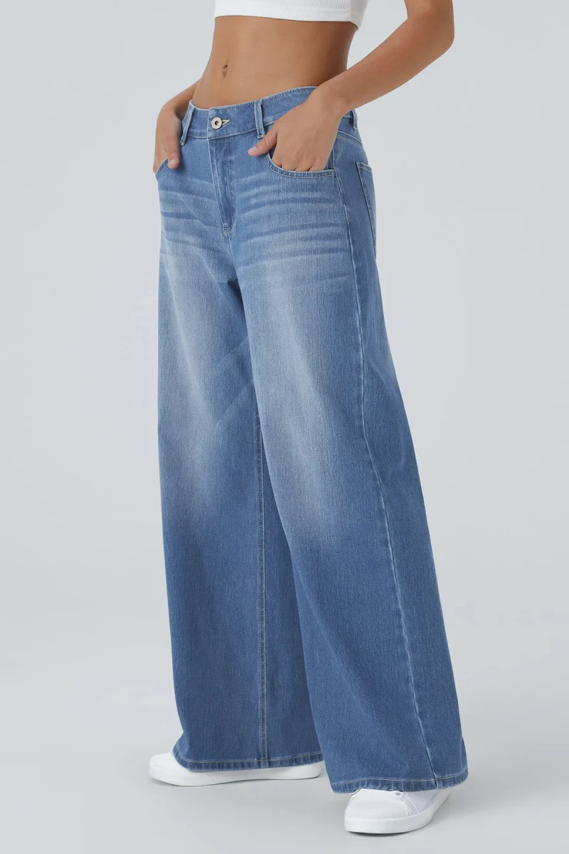 KATCH ME Low-Rise Stretch Multi-Pocket Wide Leg Jeans - Image 5