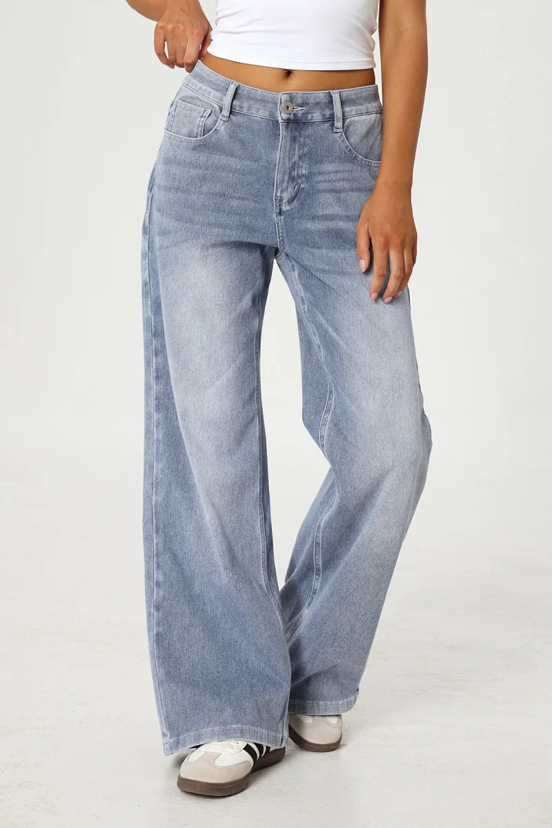 KATCH ME Low-Rise Stretch Multi-Pocket Wide Leg Jeans - Image 8