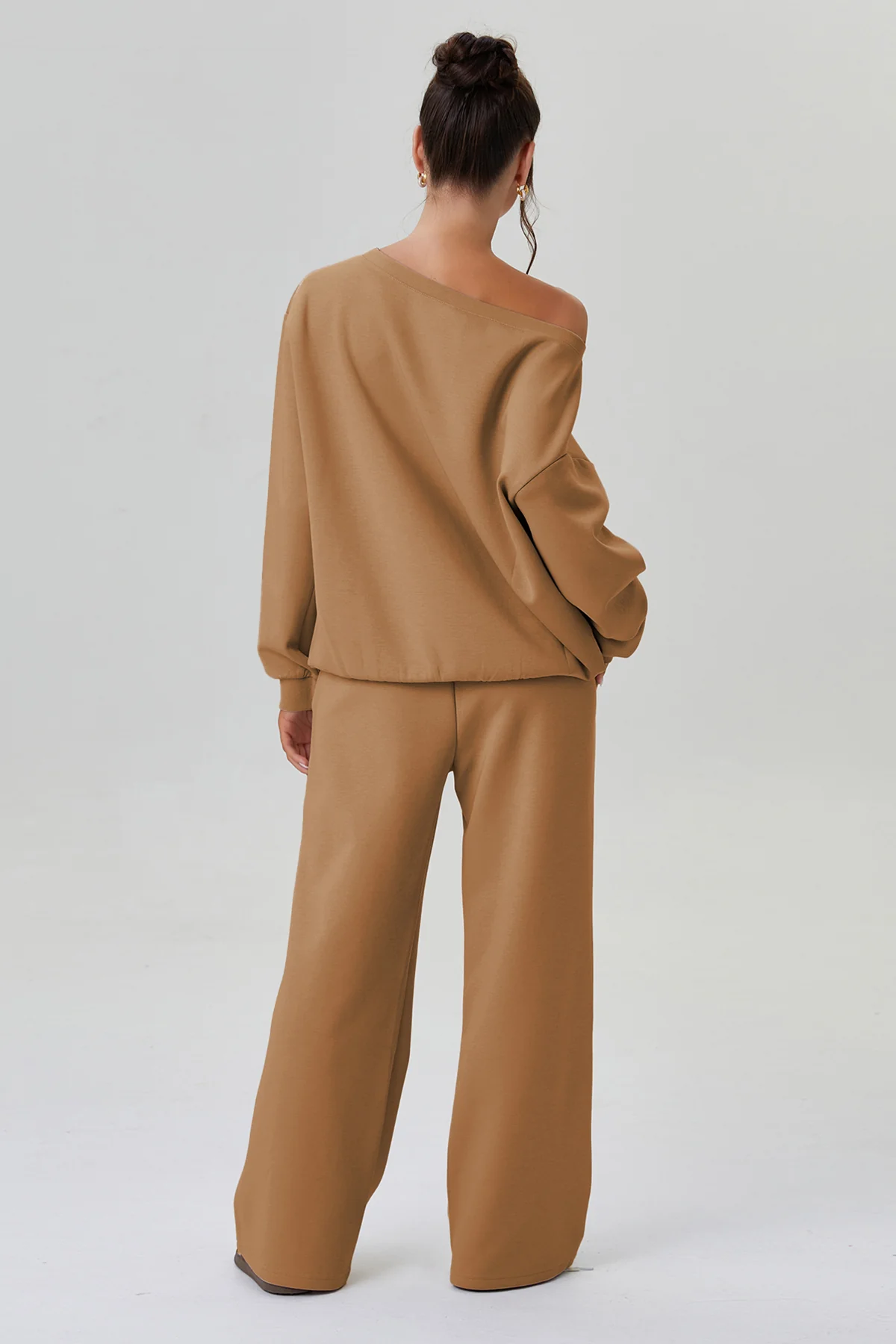 KATCH ME Sloping Shoulder Long Sleeve Top & Wide Leg Trousers Co-ord Set - Image 11