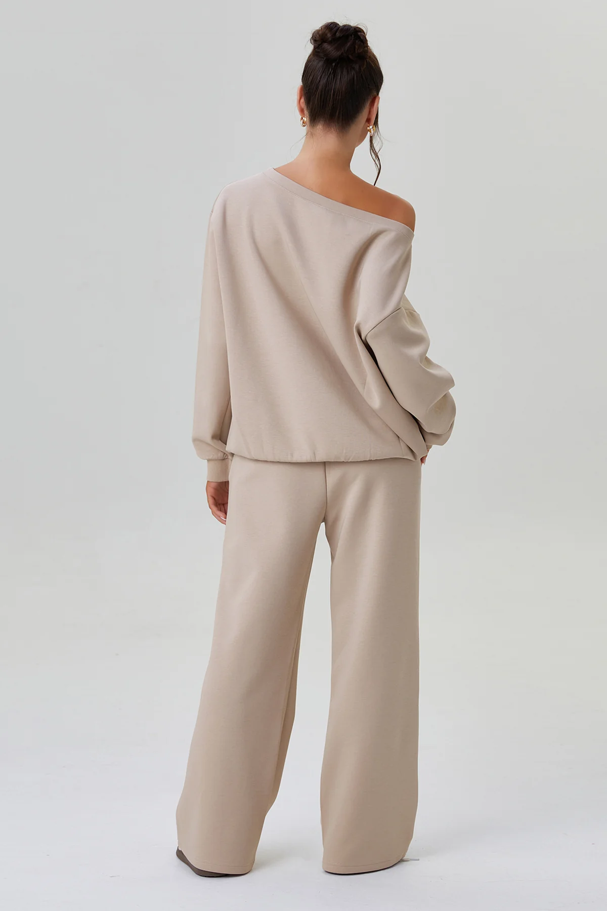 KATCH ME Sloping Shoulder Long Sleeve Top & Wide Leg Trousers Co-ord Set - Image 13