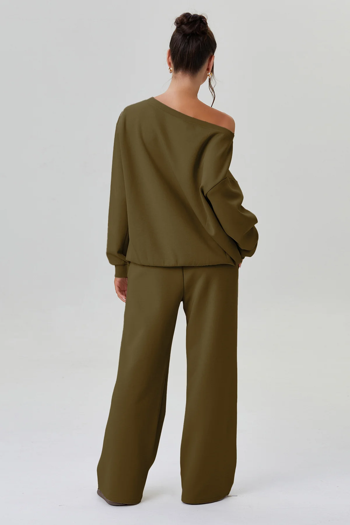 KATCH ME Sloping Shoulder Long Sleeve Top & Wide Leg Trousers Co-ord Set - Image 15