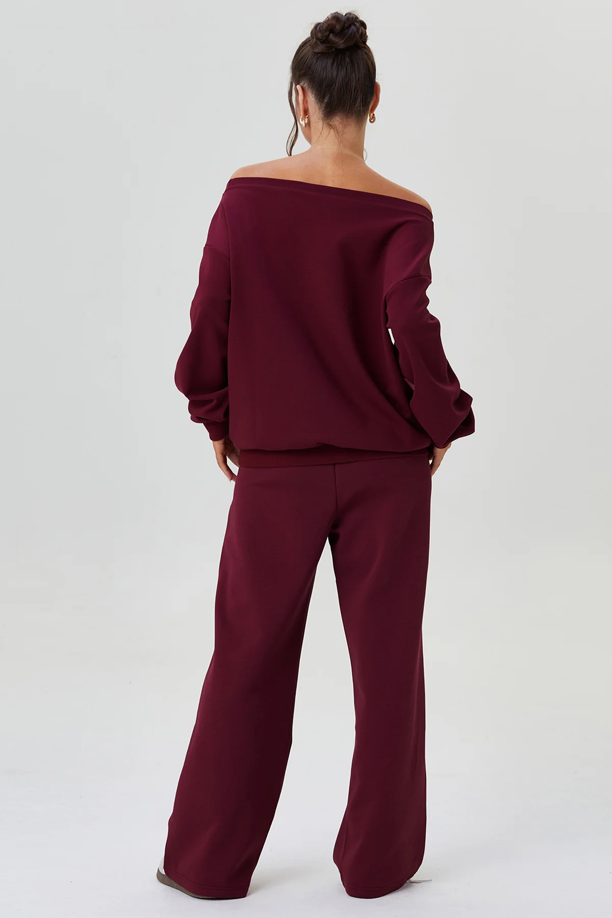 KATCH ME Sloping Shoulder Long Sleeve Top & Wide Leg Trousers Co-ord Set - Image 5
