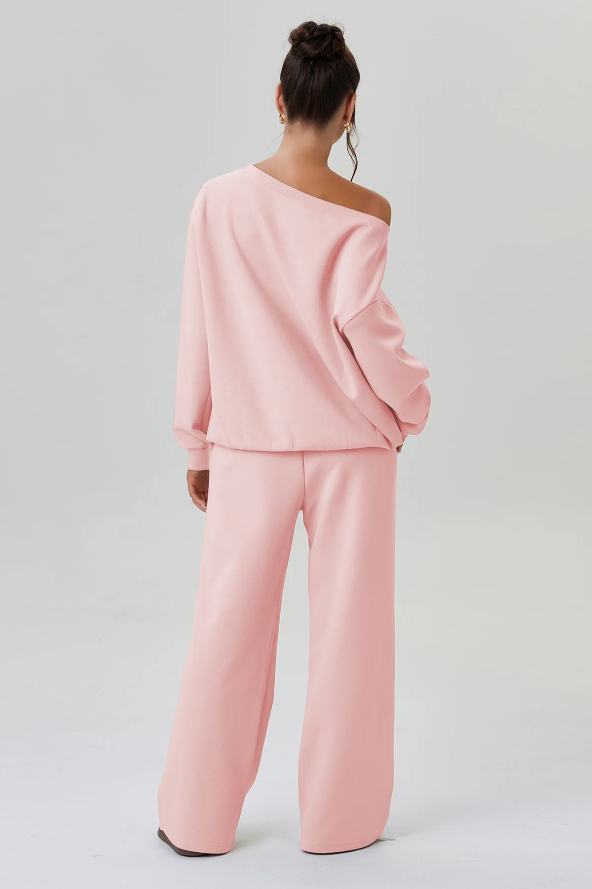 KATCH ME Sloping Shoulder Long Sleeve Top & Wide Leg Trousers Co-ord Set - Image 7