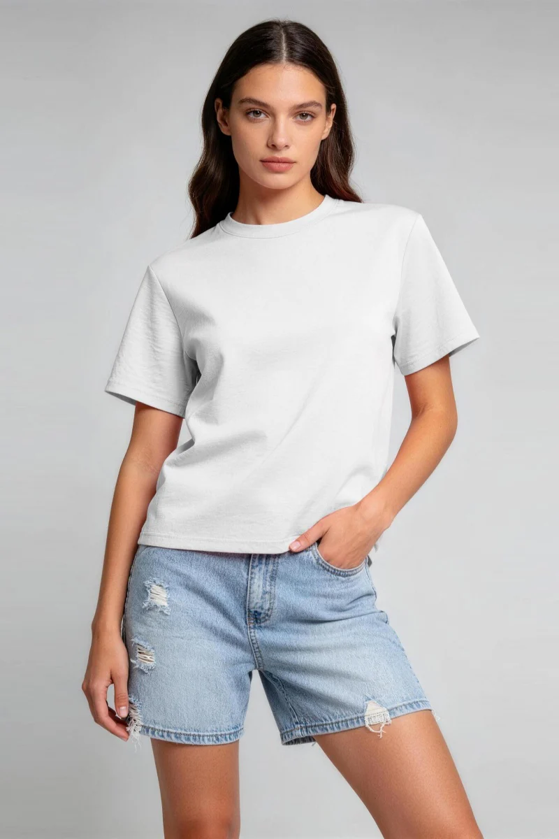 KATCH ME Soft Breathable Cotton Round Neck Loose Short Sleeve Tee - Image 4