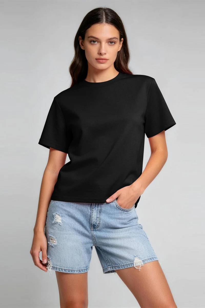 KATCH ME Soft Breathable Cotton Round Neck Loose Short Sleeve Tee - Image 5