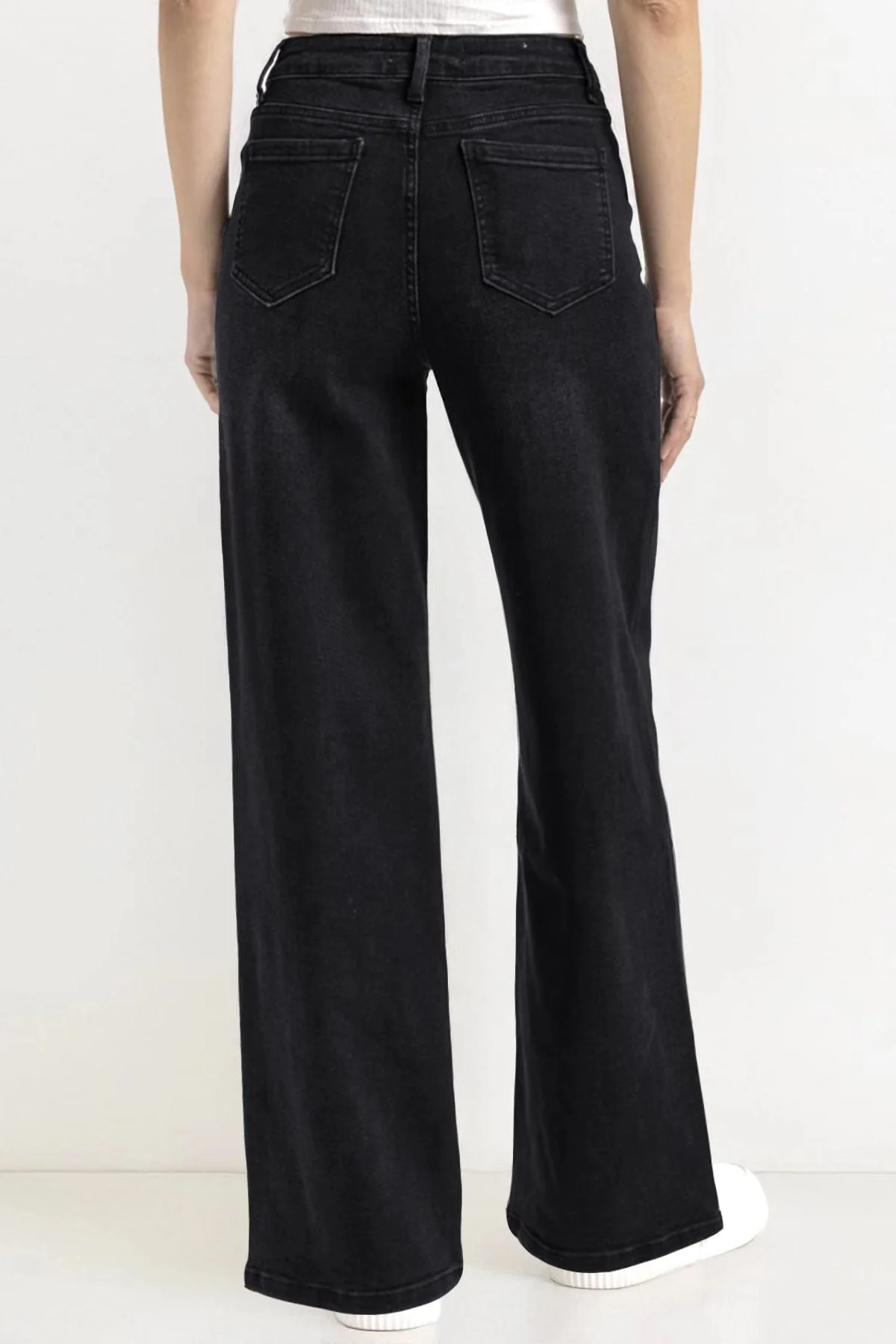 KATCH ME Street Style Versatile High Waist Wide Leg Stretch Jeans - Image 9
