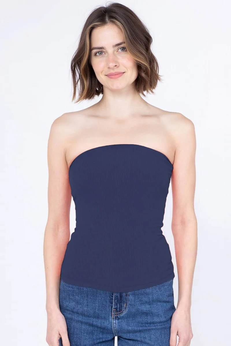 KATCH ME Stretch Slim Solid Color Sleeveless Tube Top - Image 6