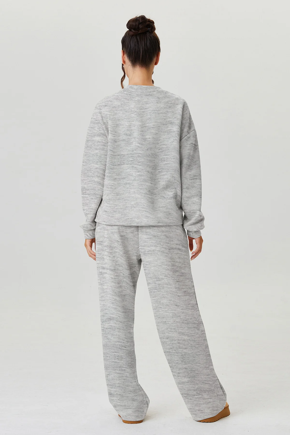 KATCH ME Round Neck Loose Top & Exposed Stitches Trousers Co-ord Set - Image 2
