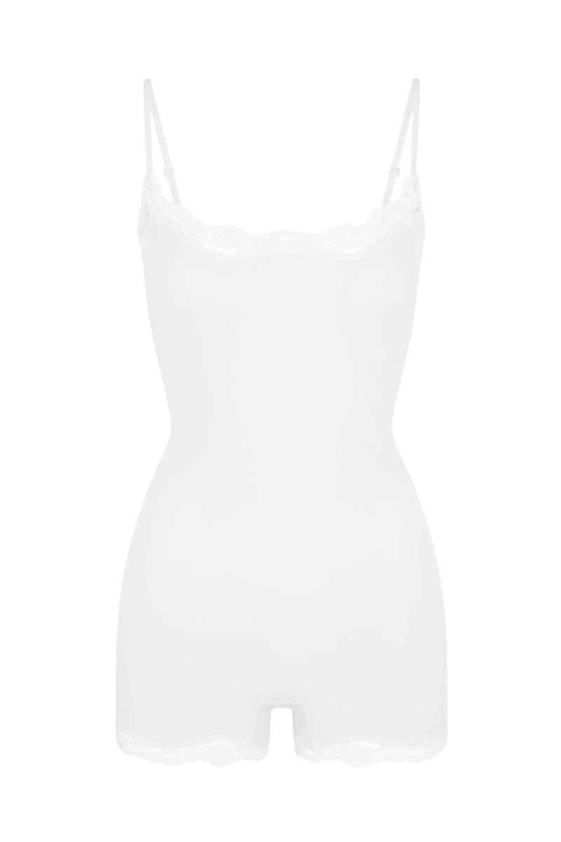 KATCH ME Spaghetti Strap Lace Trim Breathable Playsuit - Image 13