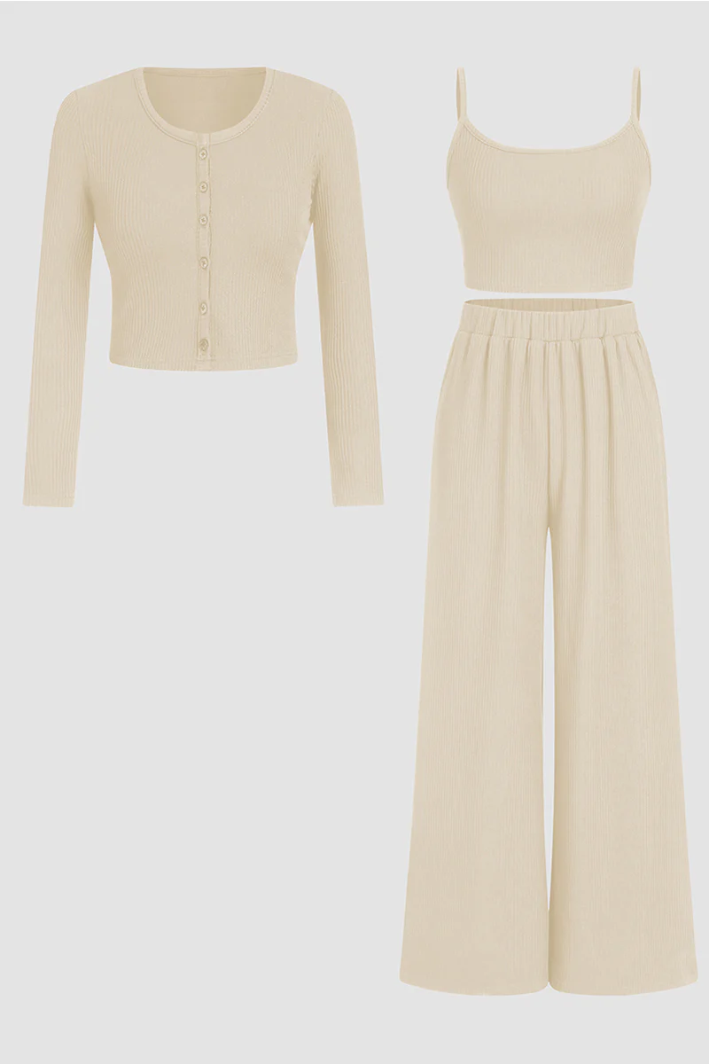 KATCH ME Minimalist Slim Camisole 3-Piece Co-ord Set - Image 3
