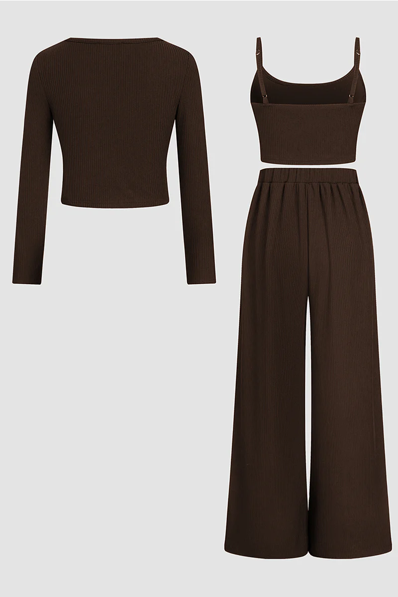 KATCH ME Minimalist Slim Camisole 3-Piece Co-ord Set - Image 8