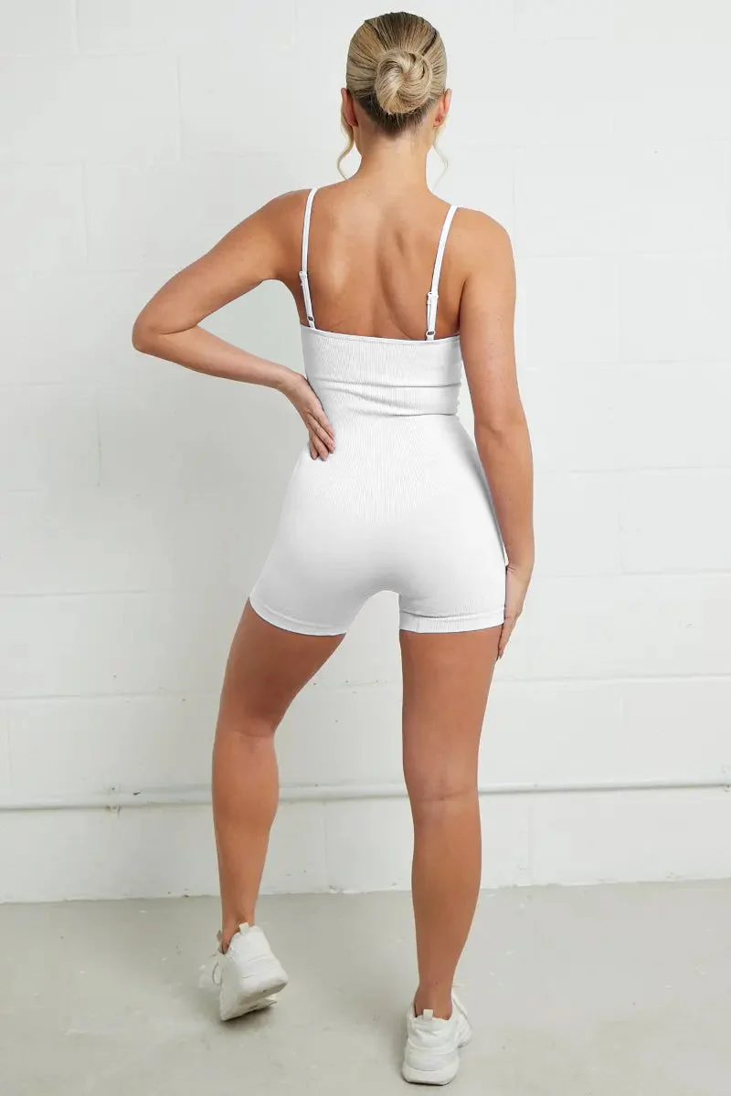 KATCH ME Sports Yoga Solid Thin Straps Seamless Playsuit - Image 6