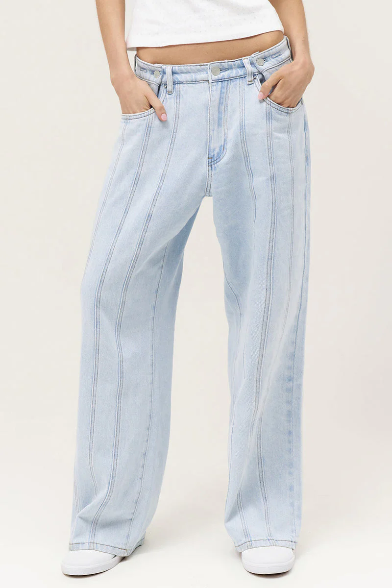 KATCH ME Mid-Rise Adjustable Button Wide Leg Jeans - Image 4