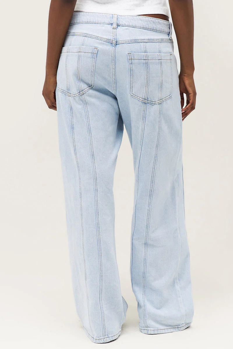 KATCH ME Mid-Rise Adjustable Button Wide Leg Jeans - Image 5