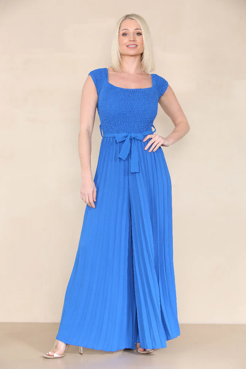 KATCH ME Off The Shoulder Waist Tie Pleated Jumpsuit - Image 11