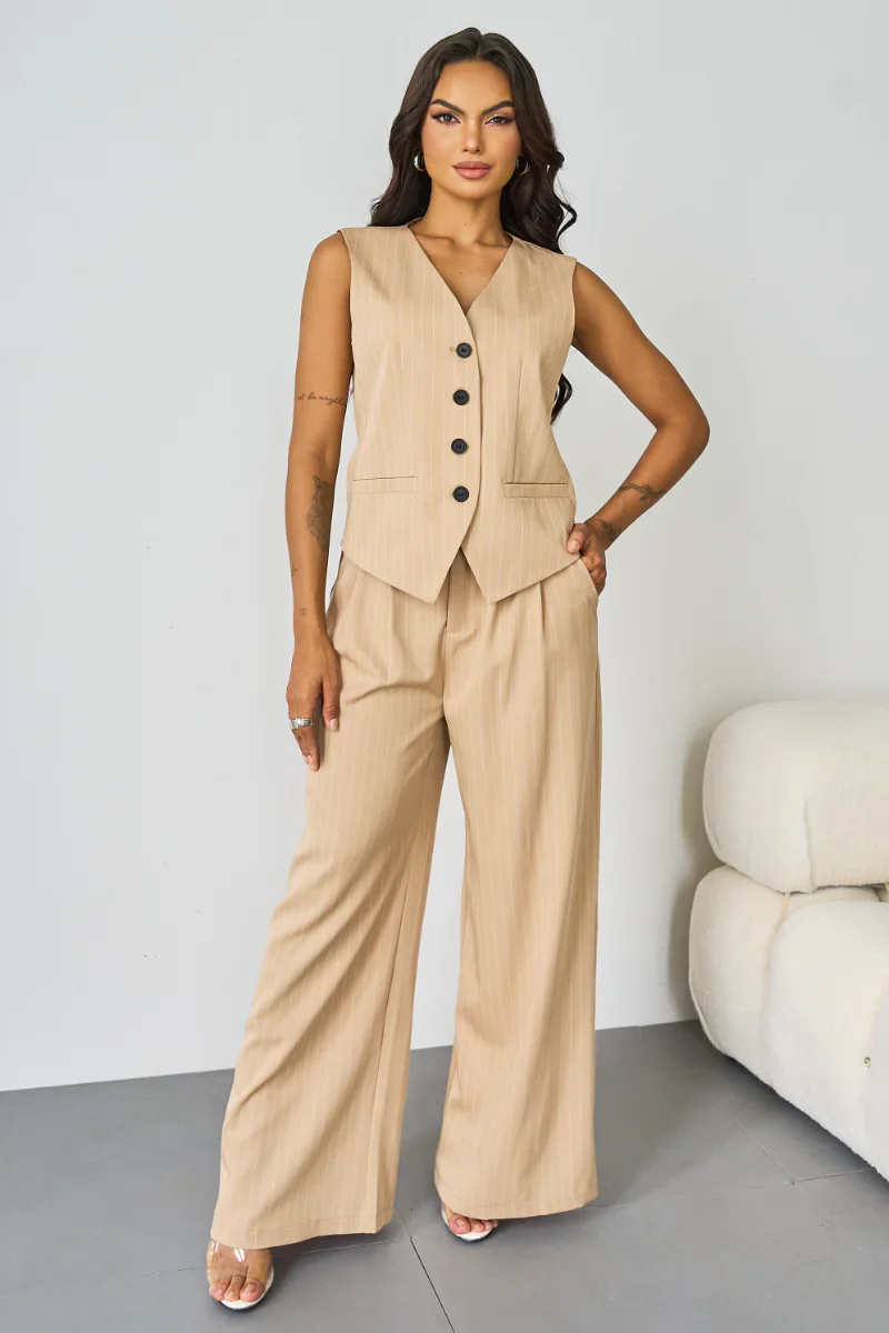 KATCH ME V-Neck Button Tank Blazer 3-Piece Suit Set - Image 20