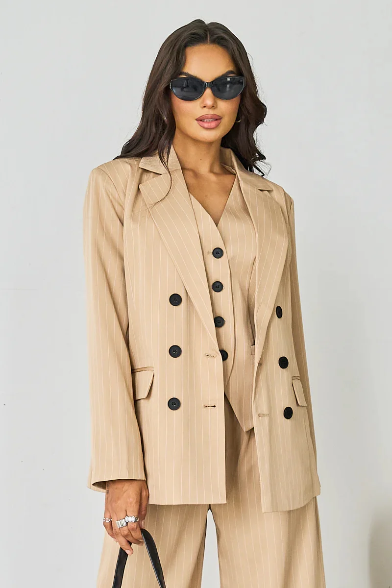 KATCH ME V-Neck Button Tank Blazer 3-Piece Suit Set - Image 22