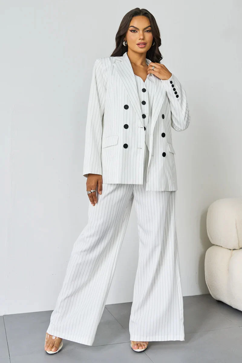 KATCH ME V-Neck Button Tank Blazer 3-Piece Suit Set - Image 9