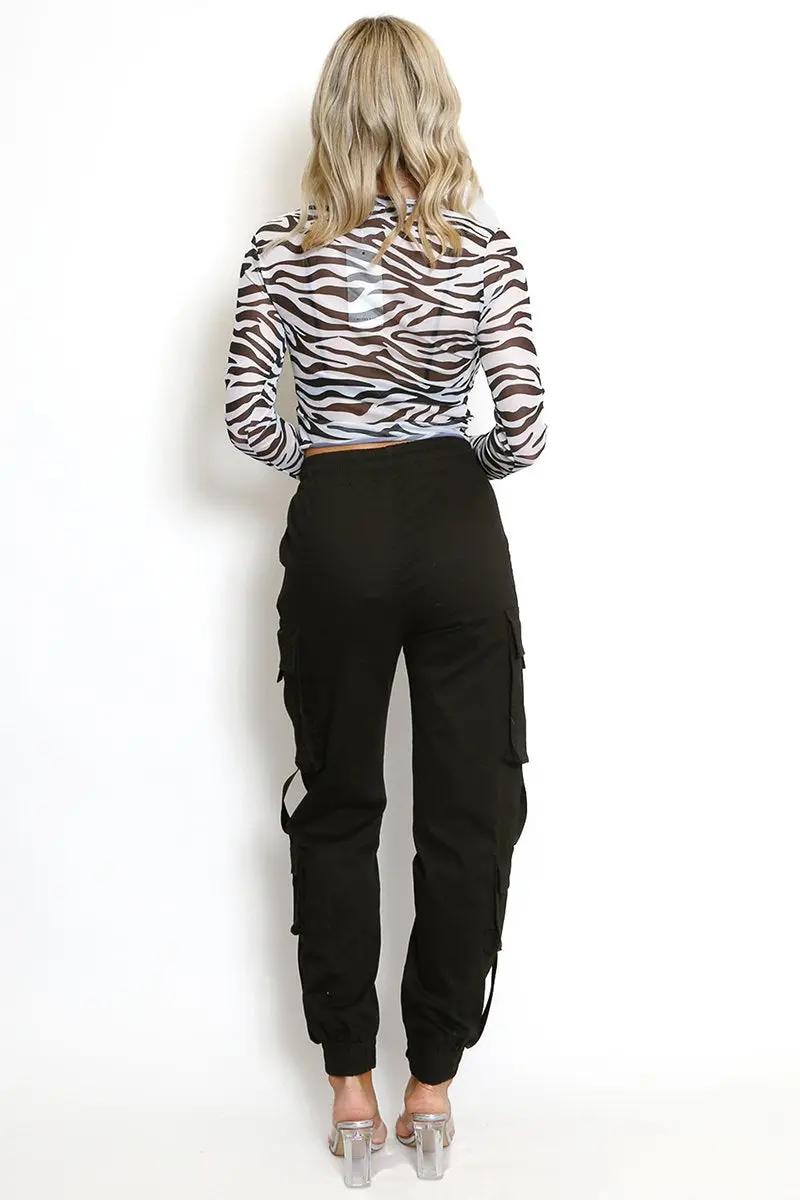 KATCH ME High Waist Multi-Pocket Elastic Cargo Pants - Image 8