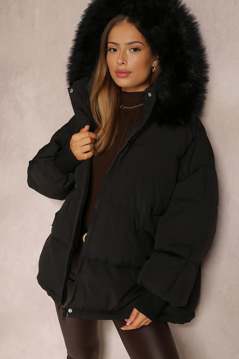 KATCH ME Versatile Plush Hooded Zip-Up Thermal Cotton Coat - Image 7